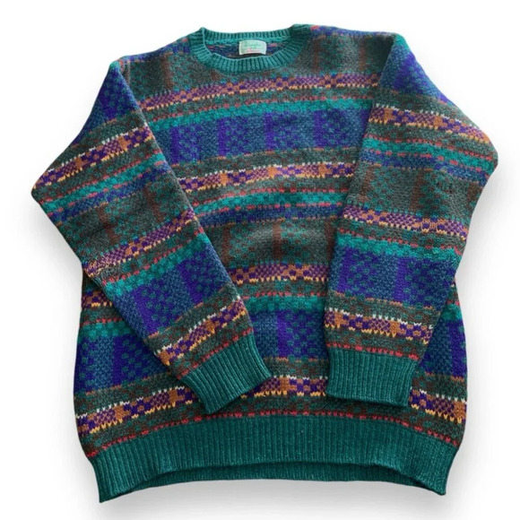 Other - VINTAGE Benetton Made In Italy Multicoloured Shetland Wool Sweater Size Unknown